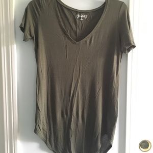 Olive green V-neck